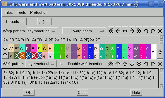 yarn pattern generator with ArahWeave software for weaving