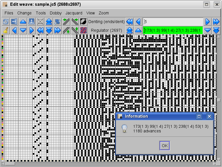 ArahWeave reading jacquard cards