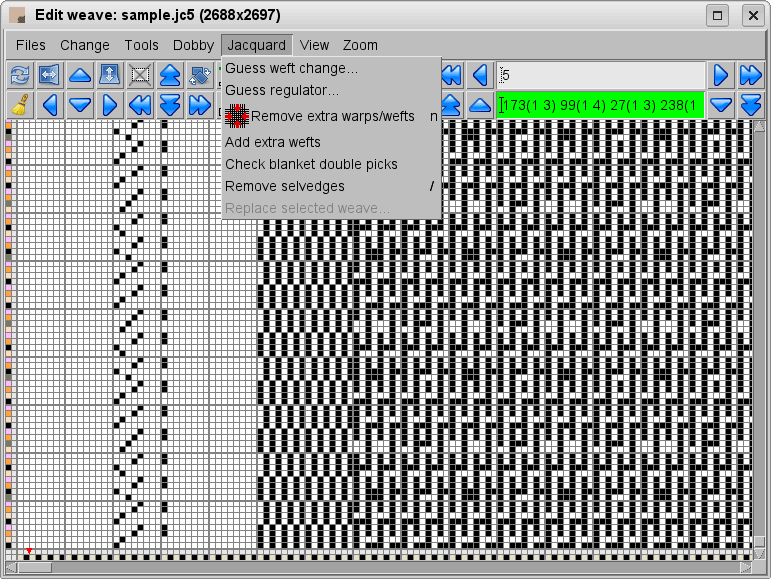 ArahWeave reading jacquard cards