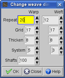 ArahWeave weaving dimensions