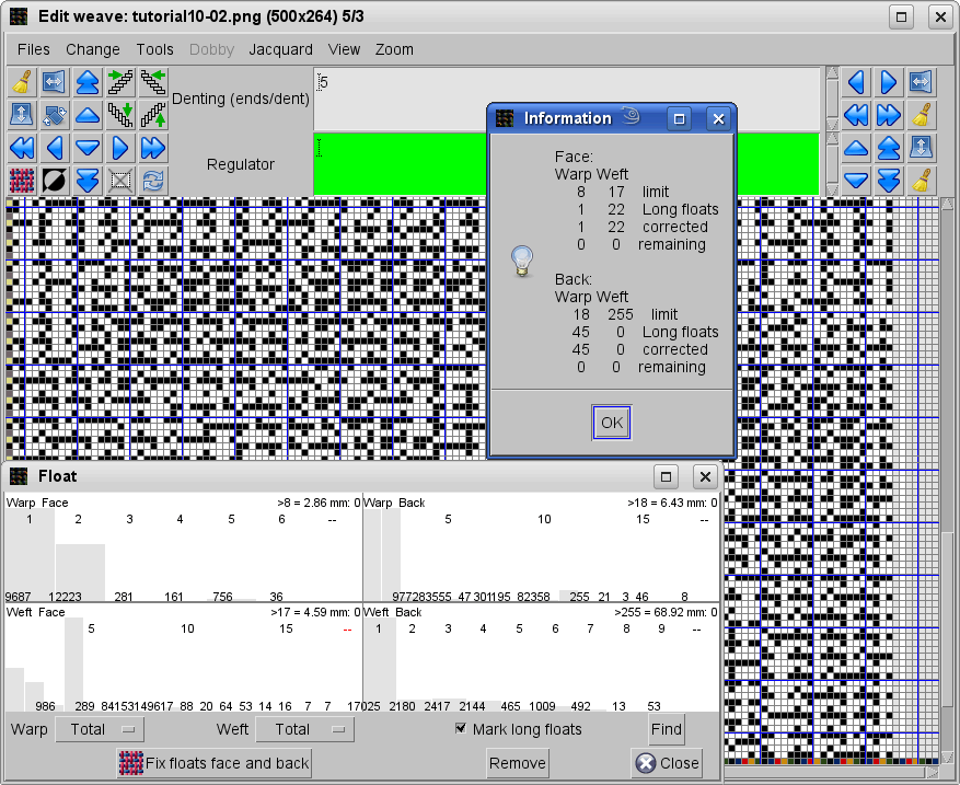 ArahWeave float correction