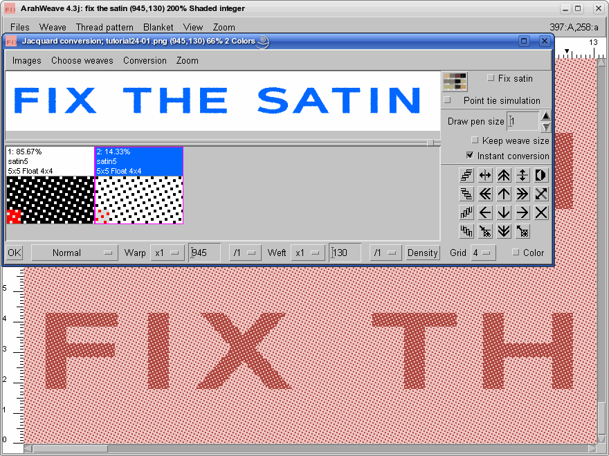 fix satin weave