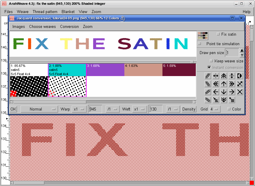 fix satin weave