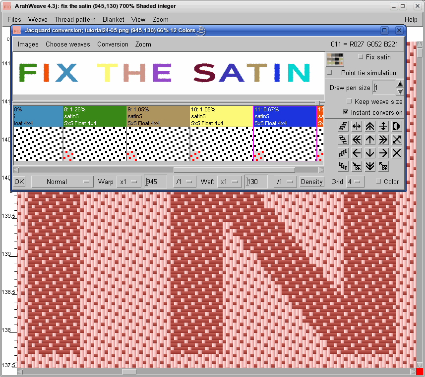 fix satin weave