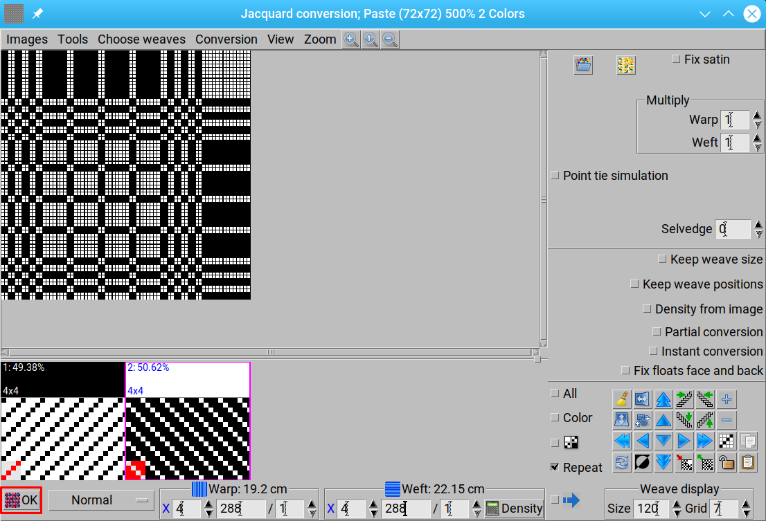 edit weave with ArahWeave software for weaving