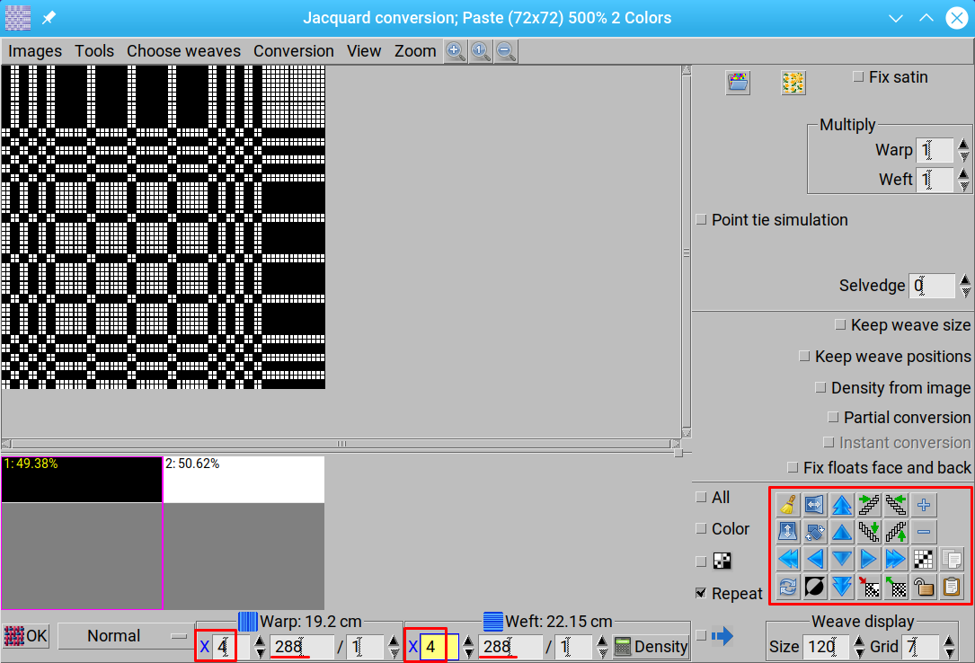 edit weave with ArahWeave software for weaving