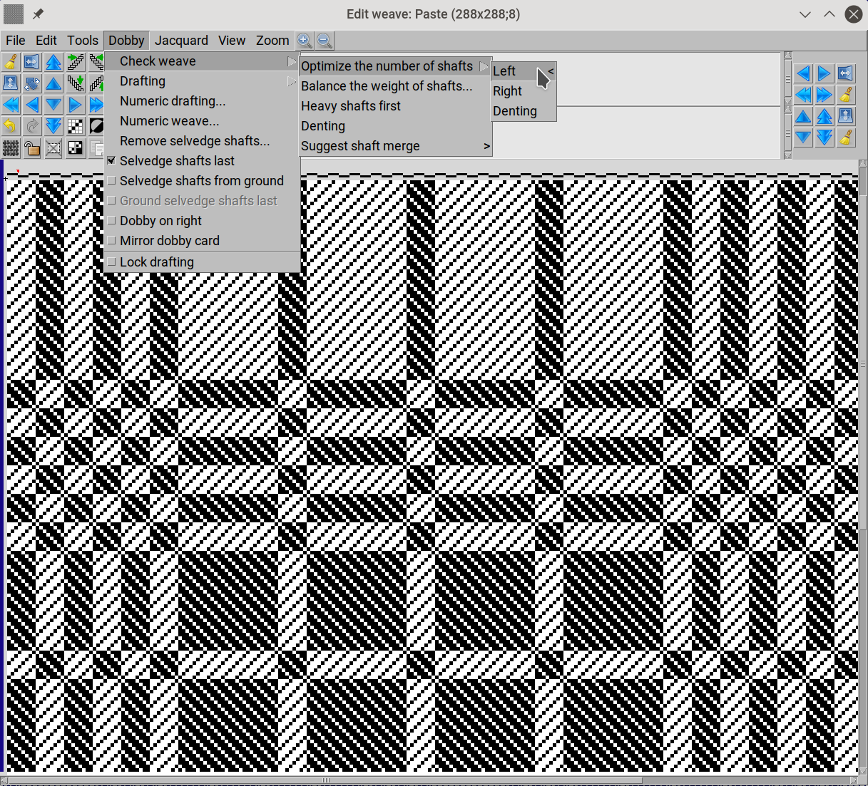 edit weave with ArahWeave software for weaving